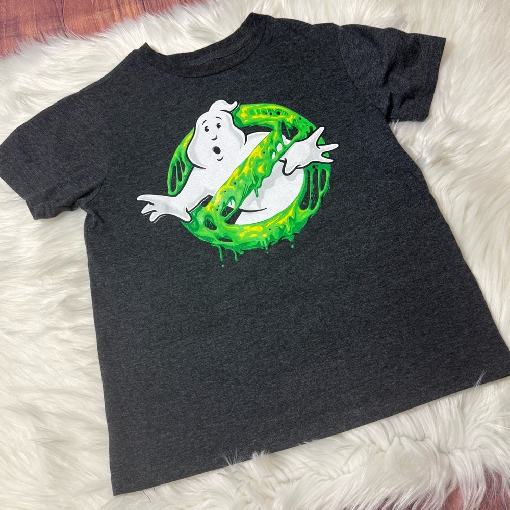 MAD Engine Youth Boy Size Small ‘Ghostbusters’ Gray and Neon Green Shirt